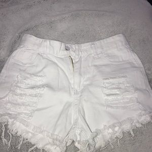 brand new high waisted white shorts